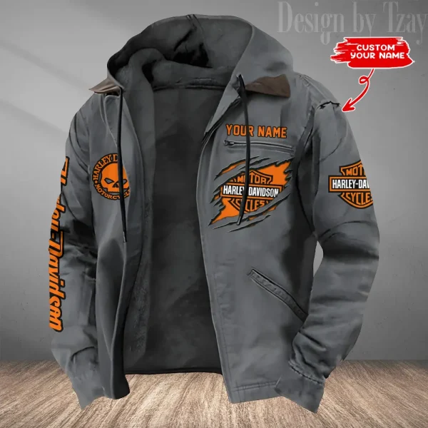 Harley Davidson Men’s Casual Padded Jacket Hooded VDPJH017-Grey
