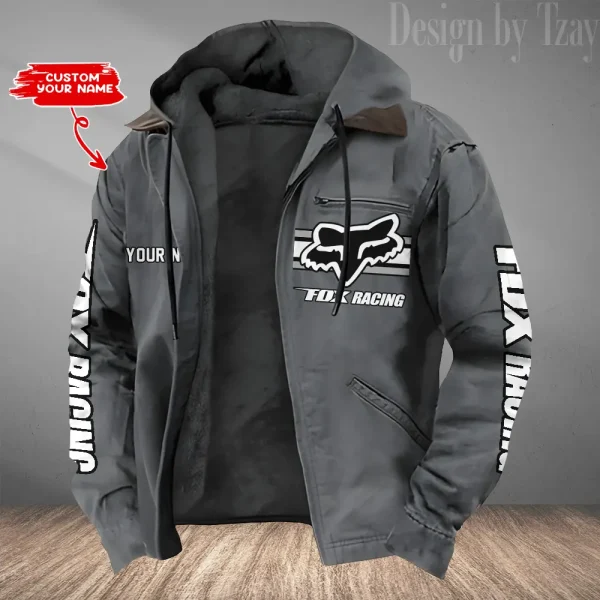 Fox Racing Men’s Casual Padded Jacket Hooded VDPJH020-Grey
