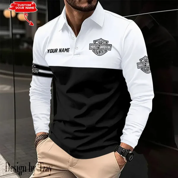 Harley Davidson Long Sleeve Button Polo Shirt New Design 2025 VDLSPS390