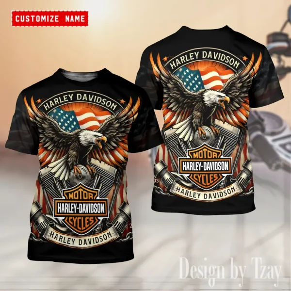 Harley Davidson Custom 3D Printed T-shirt Trending 2025 VDTS250