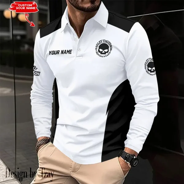 Harley Davidson Long Sleeve Button Polo Shirt New Design 2025 VDLSPS392