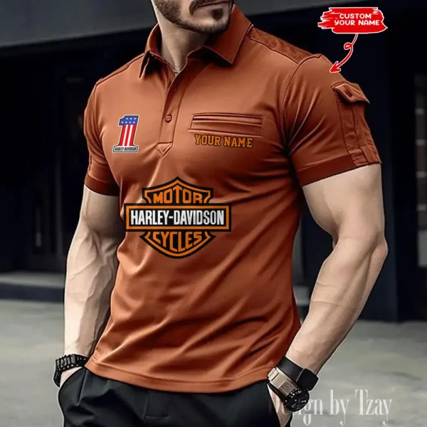 Harley Davidson Men's Muscle Sports Polo Shirt CSBMSPLS014 - Image 2