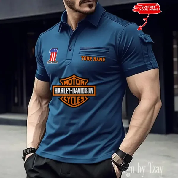 Harley Davidson Men's Muscle Sports Polo Shirt CSBMSPLS014 - Image 3