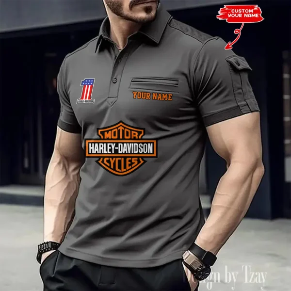Harley Davidson Men's Muscle Sports Polo Shirt CSBMSPLS014 - Image 4