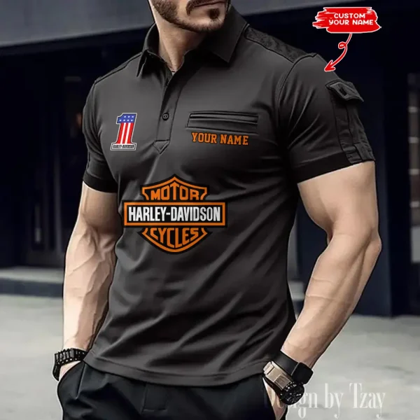 Harley Davidson Men's Muscle Sports Polo Shirt CSBMSPLS014 - Image 5