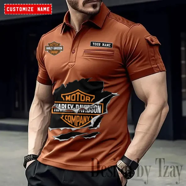 Harley Davidson Men's Muscle Sports Polo Shirt CSBMSPLS015 - Image 2