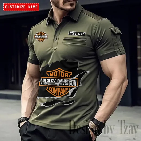 Harley Davidson Men's Muscle Sports Polo Shirt CSBMSPLS015 - Image 3