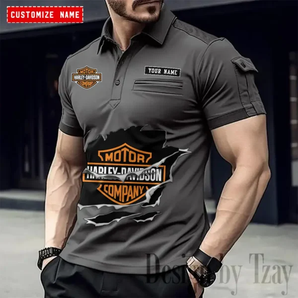 Harley Davidson Men's Muscle Sports Polo Shirt CSBMSPLS015 - Image 4