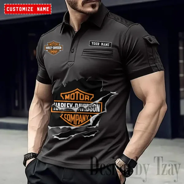 Harley Davidson Men's Muscle Sports Polo Shirt CSBMSPLS015 - Image 5