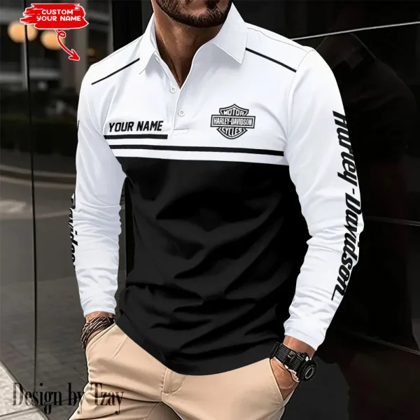 Harley Davidson Long Sleeve Polo Shirt New Design 2025 VDLSPS400 - Image 2