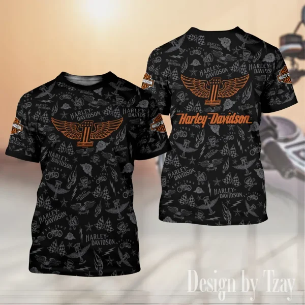 Harley Davidson Custom 3D Printed T-shirt Trending 2025 VDTS252