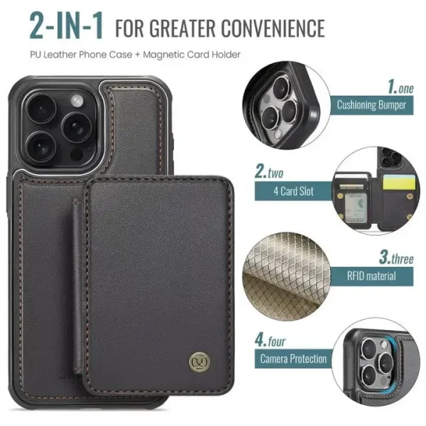 Harley Davidson Leather Case Kickstand Card Holder Double Magnetic Clasp VITPCL047 - Image 7