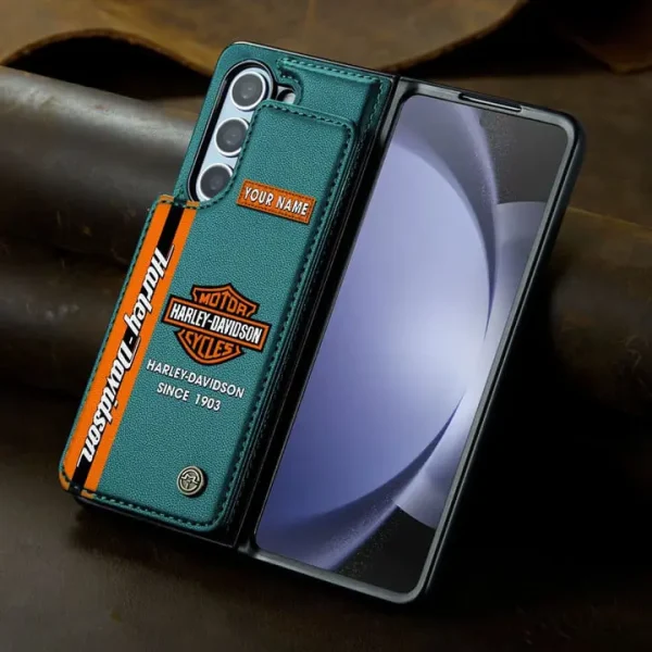 Harley Davidson Leather Case Kickstand Card Holder Double Magnetic Clasp VITPCL047 - Image 2