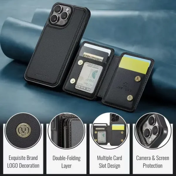 Harley Davidson Leather Case Kickstand Card Holder Double Magnetic Clasp VITPCL047 - Image 3