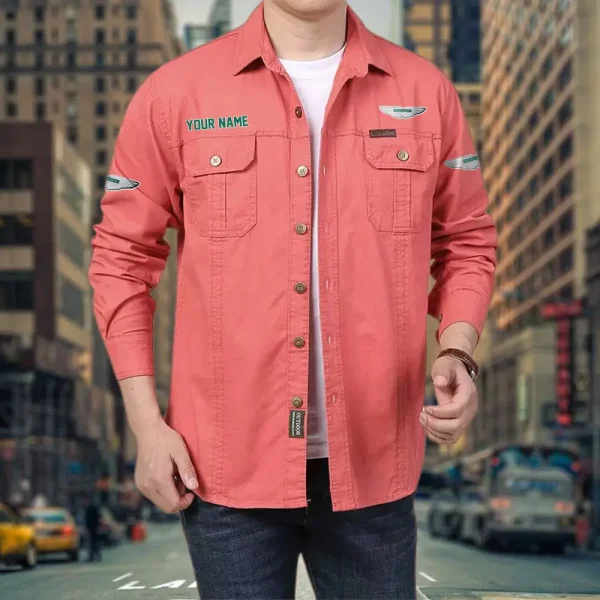 ASTON MARTIN PURCS003 Cotton Pocket Long Sleeve Shirt - Image 3