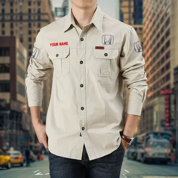 HONDA PURCS025 Cotton Pocket Long Sleeve Shirt - Image 2