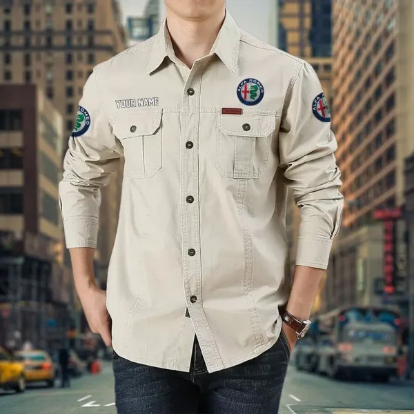 Alfa Romeo PURCS002 Cotton Pocket Long Sleeve Shirt - Image 2
