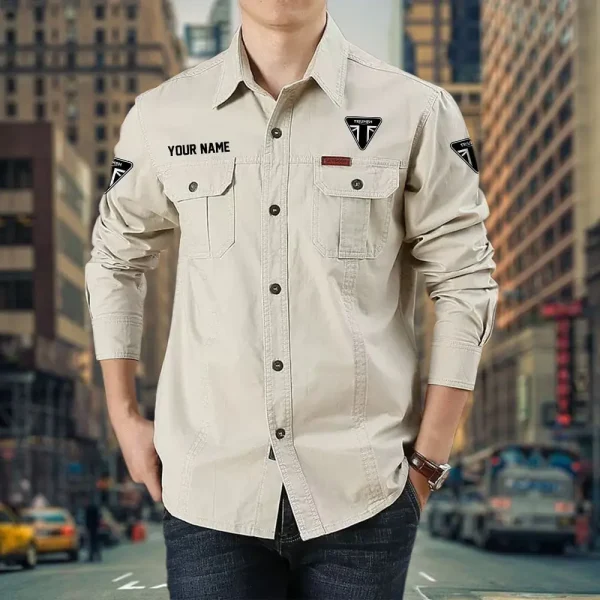 Triumph Motorcycles PURCS065 Cotton Pocket Long Sleeve Shirt - Image 2