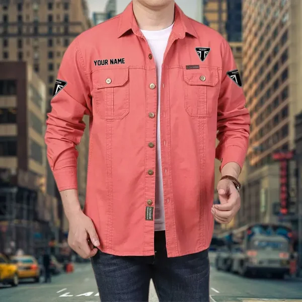 Triumph Motorcycles PURCS065 Cotton Pocket Long Sleeve Shirt - Image 3