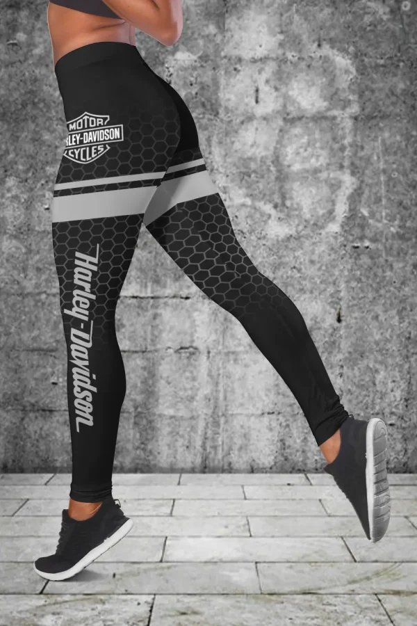 Harley Davidson Long Sleeve Croptop Hoodie And Leggings VD32 - Image 2