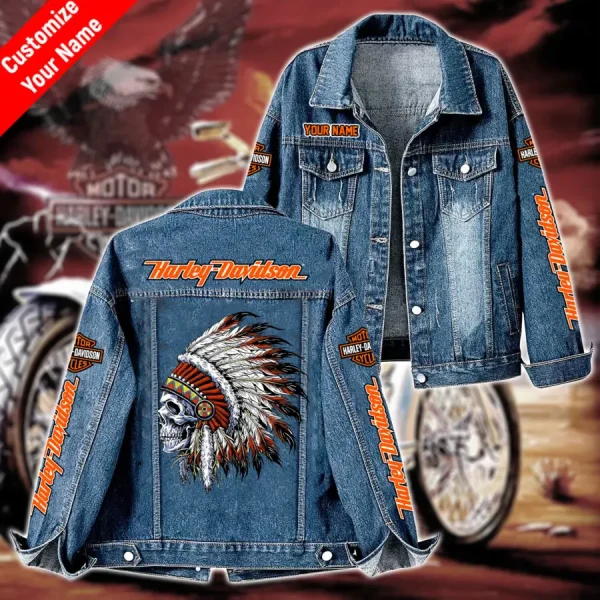 Harley Davidson Limited Edition Racing Personalized Denim Jacket LP0033123