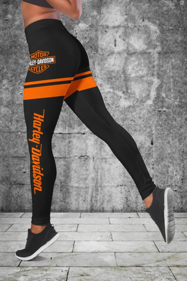 Harley Davidson Long Sleeve Croptop Hoodie And Leggings VDCRTHD036 - Image 2