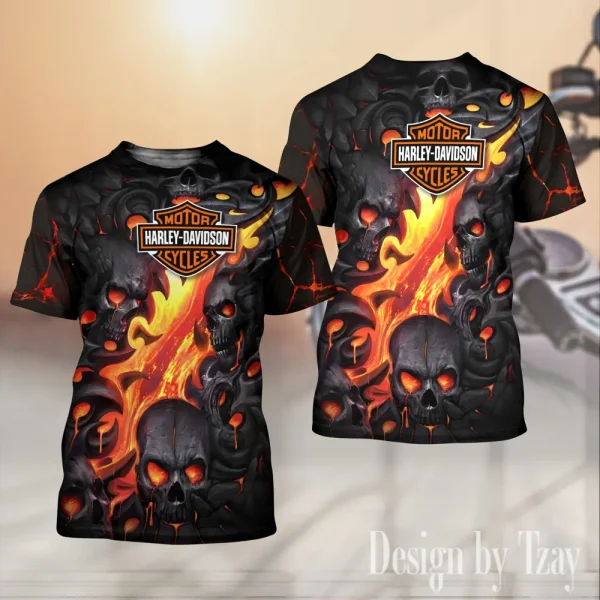 Harley Davidson Custom 3D Printed T-shirt Trending 2025 VDTS273