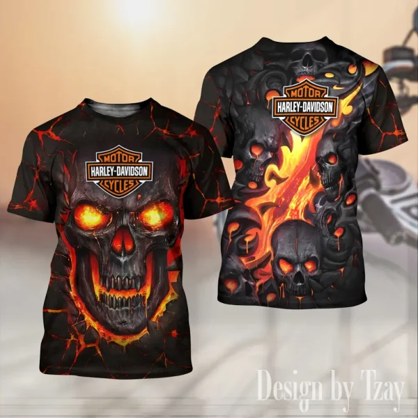 Harley Davidson Custom 3D Printed T-shirt Trending 2025 VDTS275