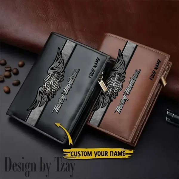 Harley Davidson Men Leather Zipper Vertical Purse VDLVW013