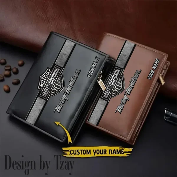 Harley Davidson Men Leather Zipper Vertical Purse VDLVW015