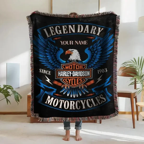 Harley Davidson New Woven Throw Blanket - Image 2