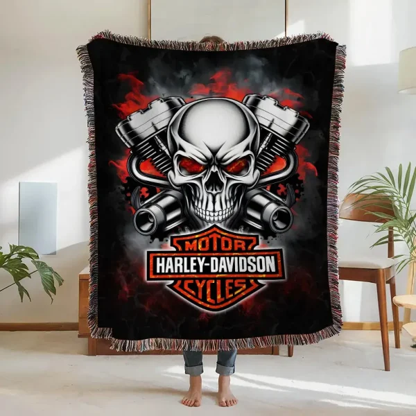 Harley Davidson New Woven Throw Blanket - Image 2