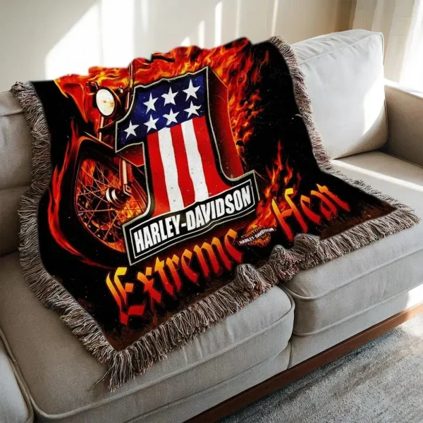 Harley Davidson New Woven Throw Blanket