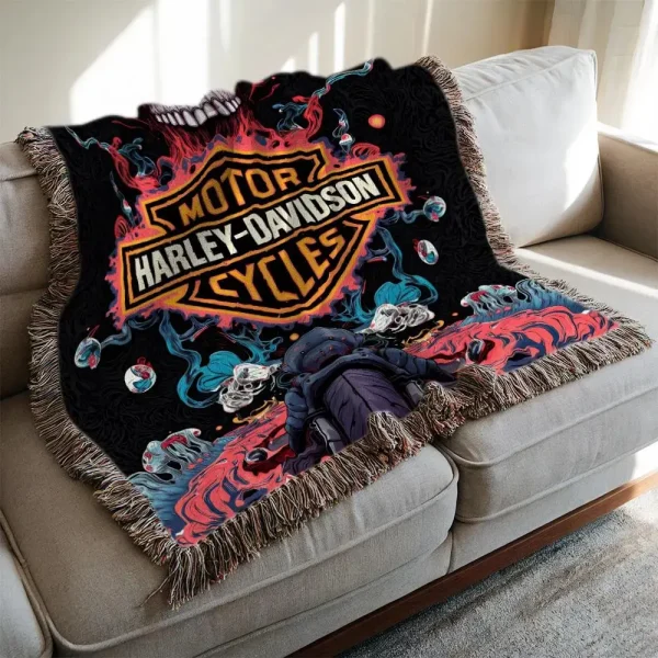 Harley Davidson New Woven Throw Blanket
