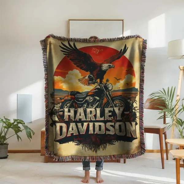 Harley Davidson New Woven Throw Blanket - Image 2