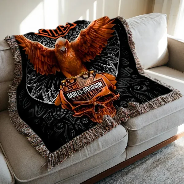 Harley Davidson New Woven Throw Blanket