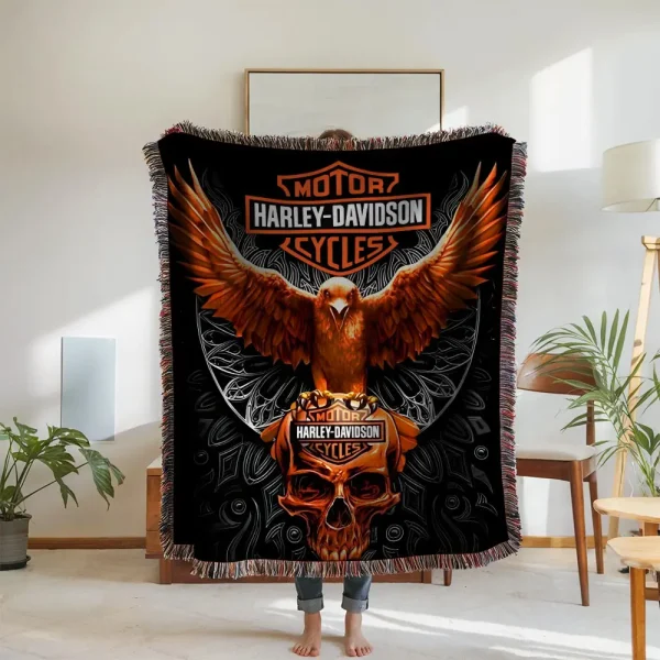 Harley Davidson New Woven Throw Blanket - Image 2