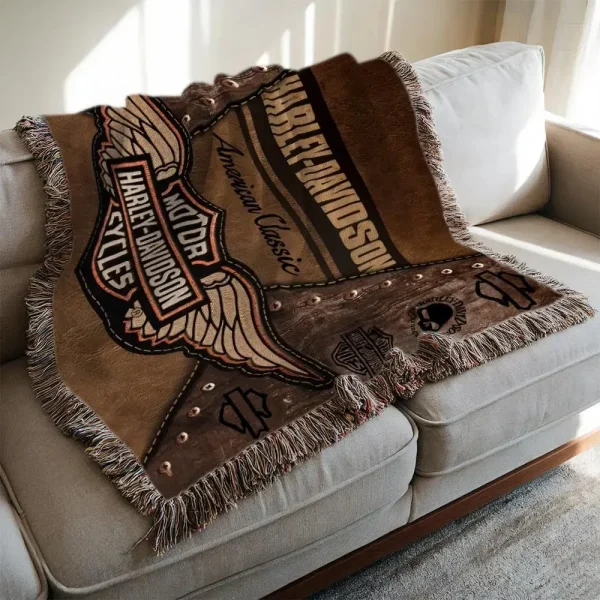 Harley Davidson New Woven Throw Blanket