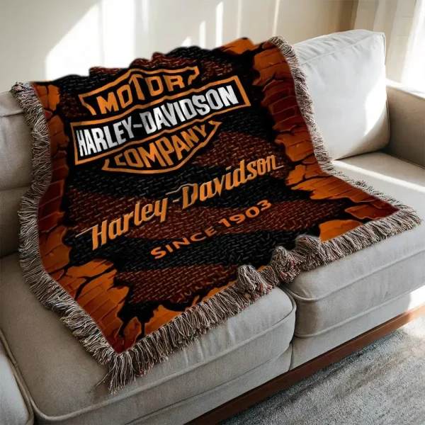 Harley Davidson New Woven Throw Blanket