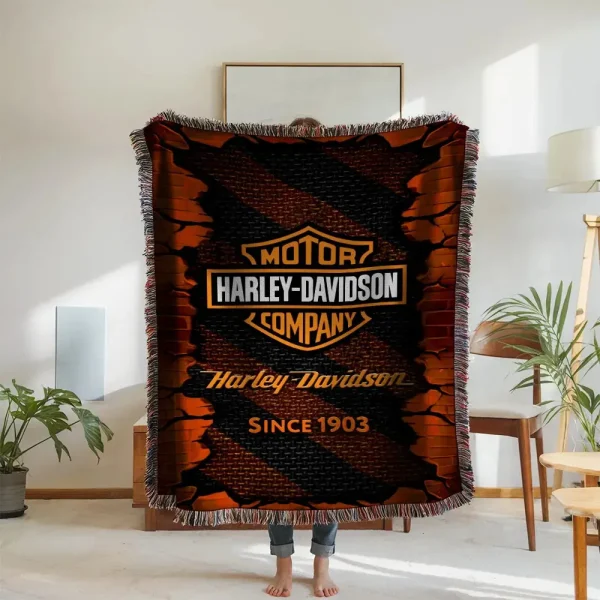 Harley Davidson New Woven Throw Blanket - Image 2
