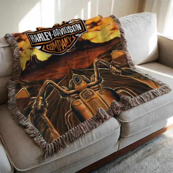 Harley Davidson New Woven Throw Blanket