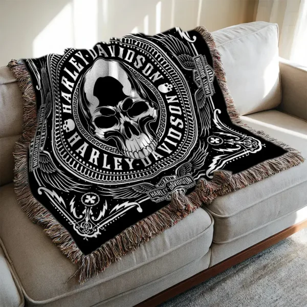 Harley Davidson New Woven Throw Blanket