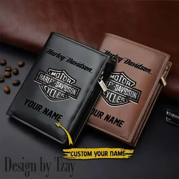 Harley Davidson Men Leather Zipper Vertical Purse VDLVW023