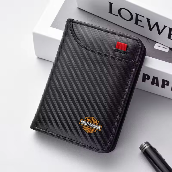 Harley Davidson PU Leather Car Emblem Wallet Mini Credit Card Purse Portable Small Wallet