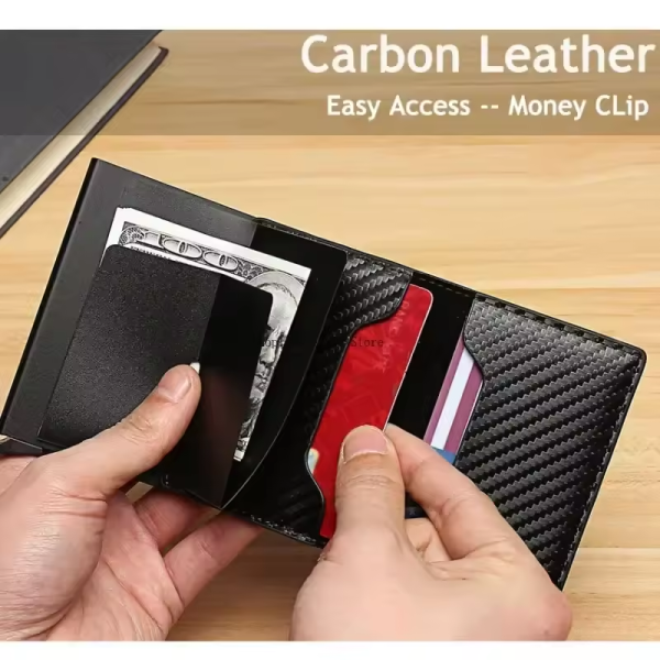 Harley Davidson Carbon Fiber Credit Card Holder Wallets Men Rfid Leather Special Motorcycle Accessories - Image 3