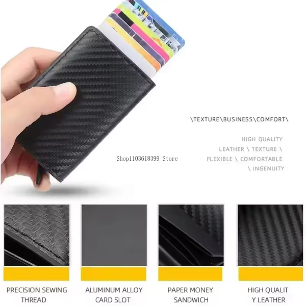 Harley Davidson Carbon Fiber Credit Card Holder Wallets Men Rfid Leather Special Motorcycle Accessories - Image 4