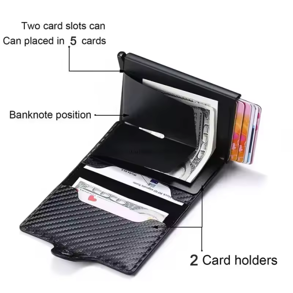 Harley Davidson Carbon Fiber Credit Card Holder Wallets Men Rfid Leather Special Motorcycle Accessories - Image 5