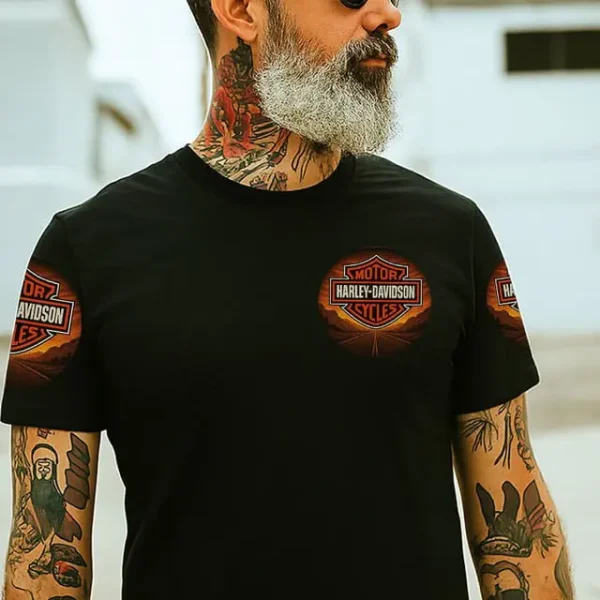 Harley Davidson Rider, Hold To My Heart The Freedom Of Riding The Open Road T-shirt - Image 2