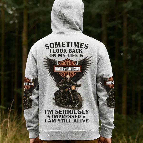 Harley Davidson Sometimes I Look Back On My Life Hoodie