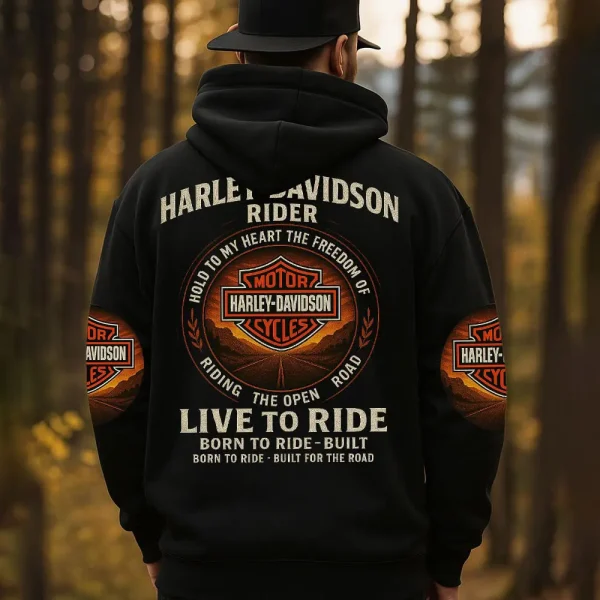 Harley Davidson Rider, Hold To My Heart The Freedom Of Riding The Open Road Hoodie